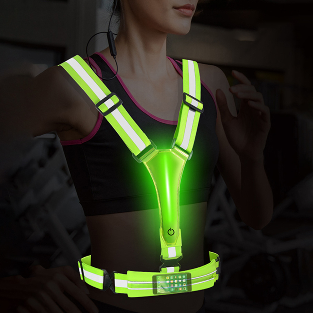 Running Gear Autumn - Chaleco Reflectante LED para Correr, Chaleco