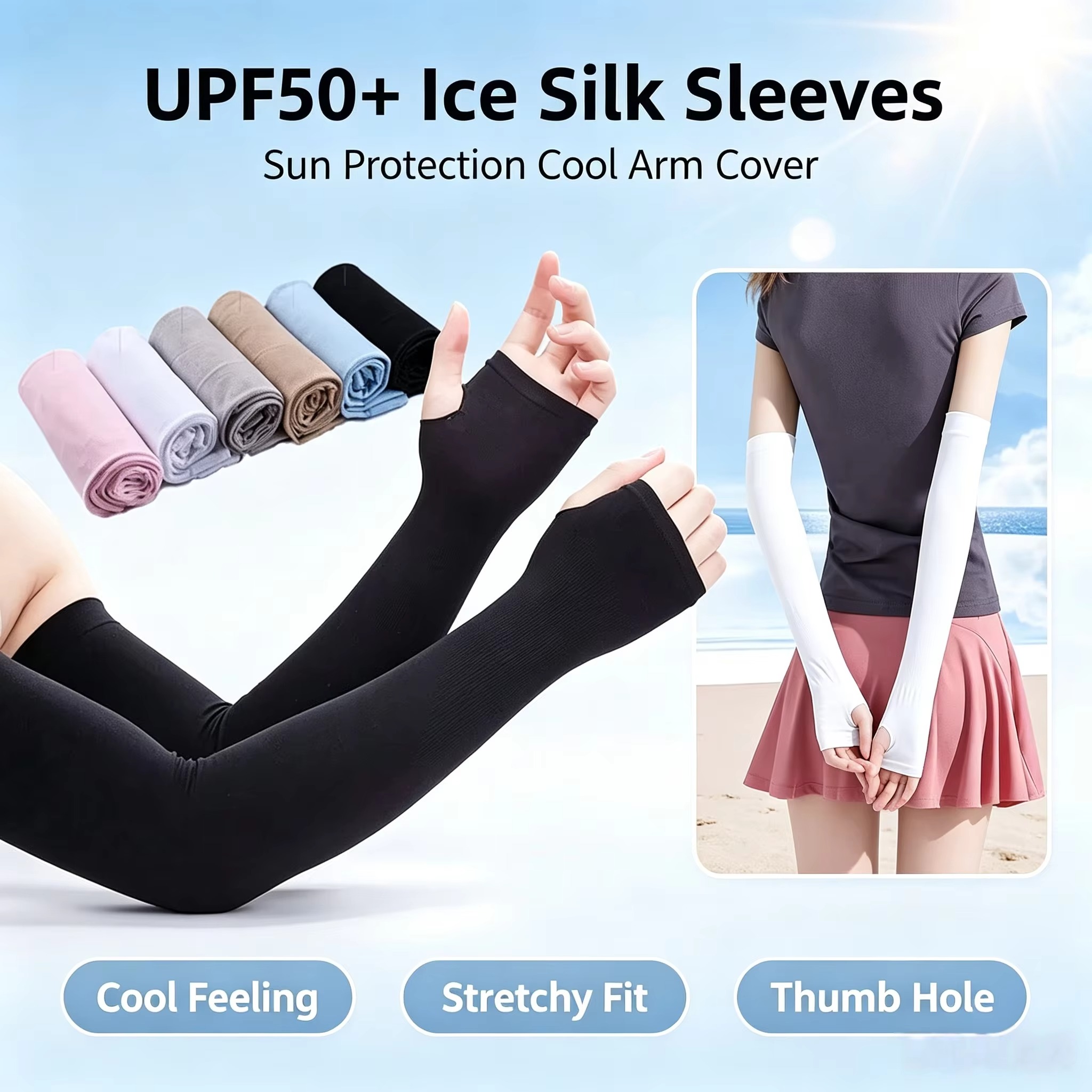 Running Gear On - Mangas Protectoras UV para Ciclismo, Calentadores