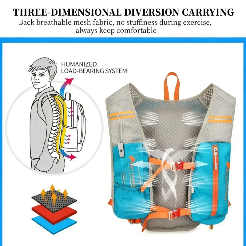 Mochila Chaleco para Correr, M - Running Gear Water reseña y precio